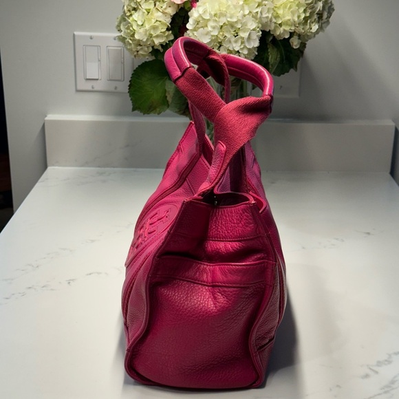 Tory Burch Fuchsia Leather Tote - Picture 4 of 13